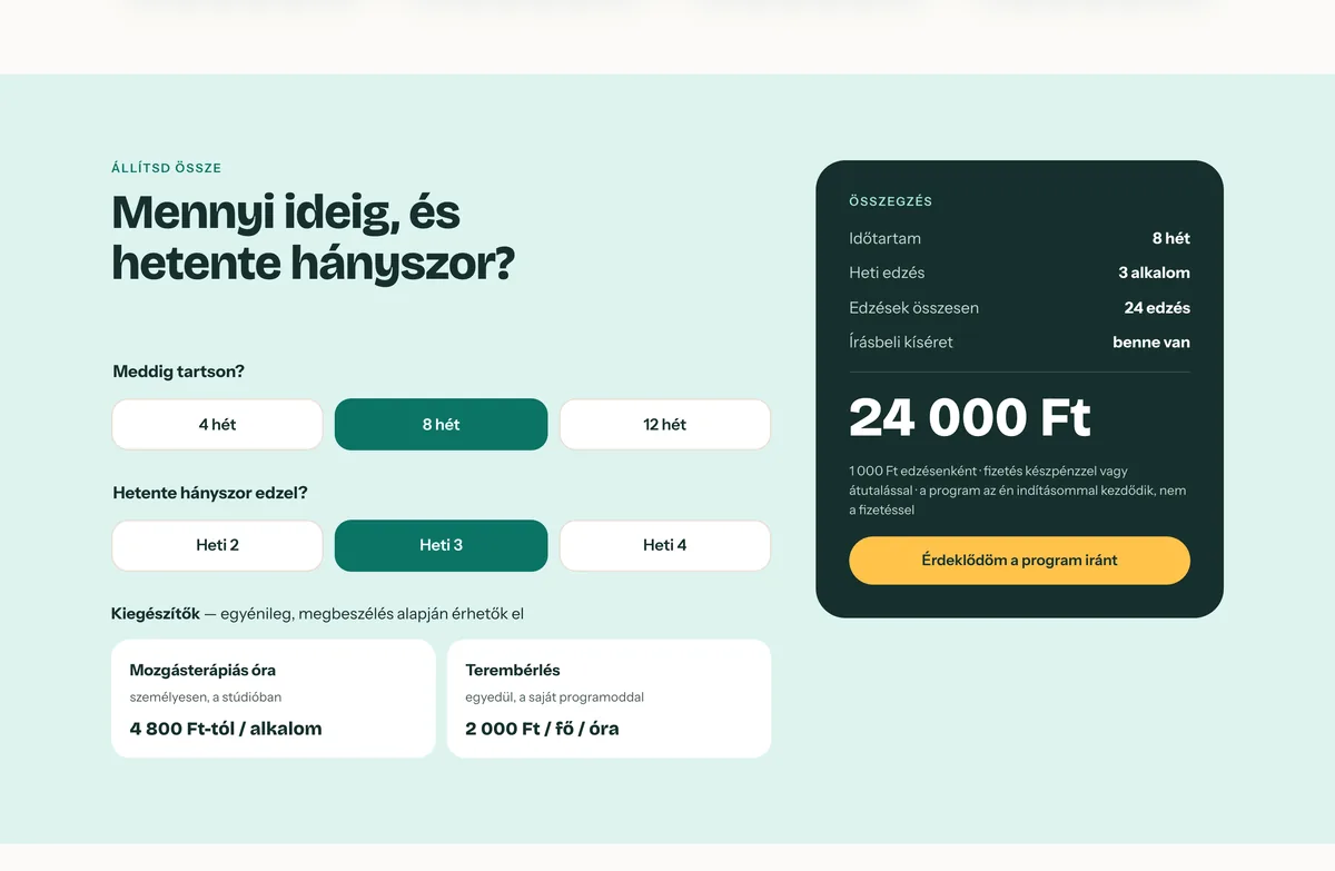 A mozgásprogram-összeállító